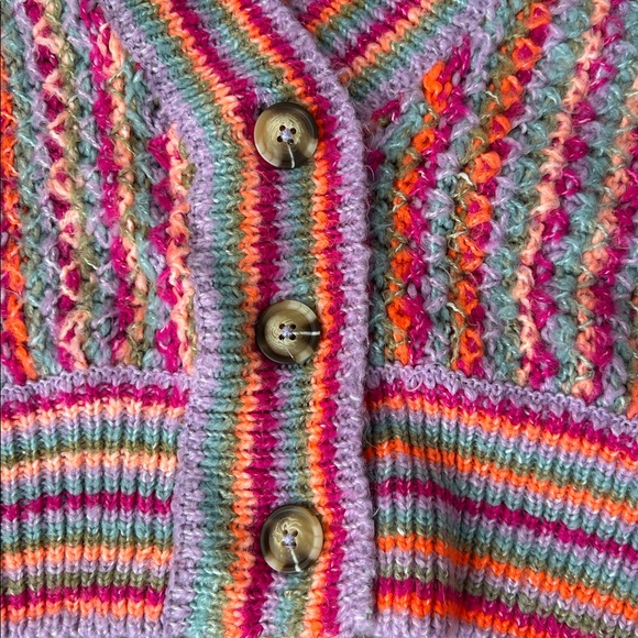 Multi Striped Sweater Industry small cropped boho - Picture 5 of 7